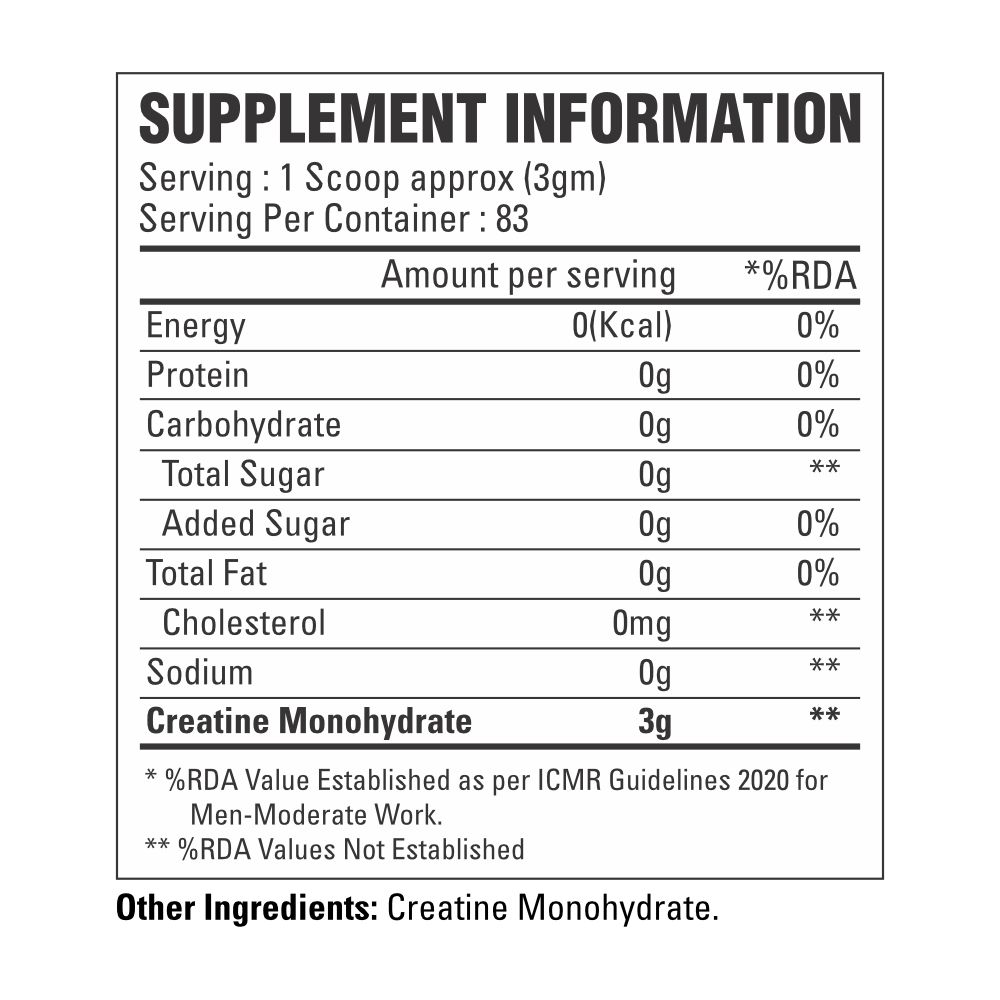 Exeter Sport Pure Creatine Monohydrate 250g - Image 2