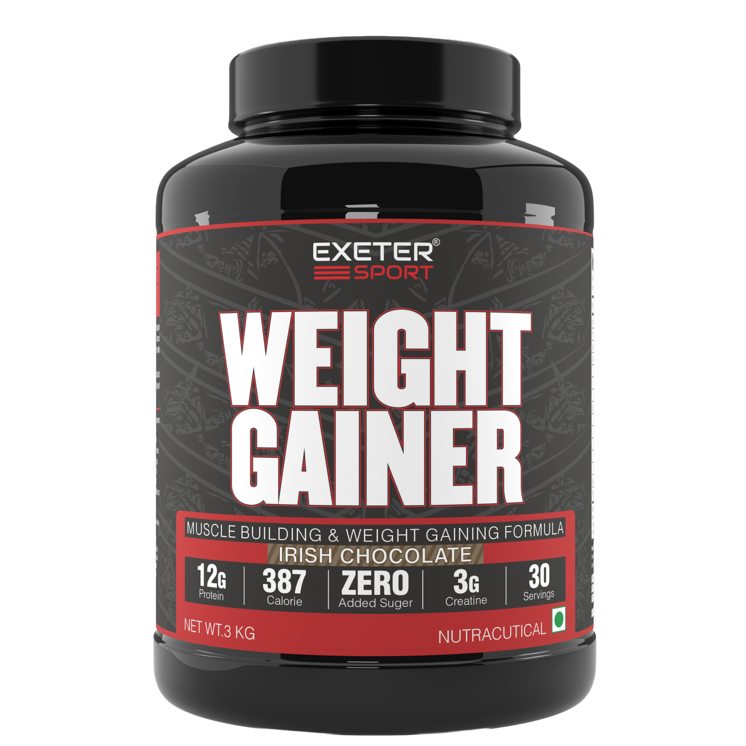 Exeter Sport Weight Gainer,Muscle Building & Weight Gaining Formula,12g Protein, 3g Creatine & 387 Calories