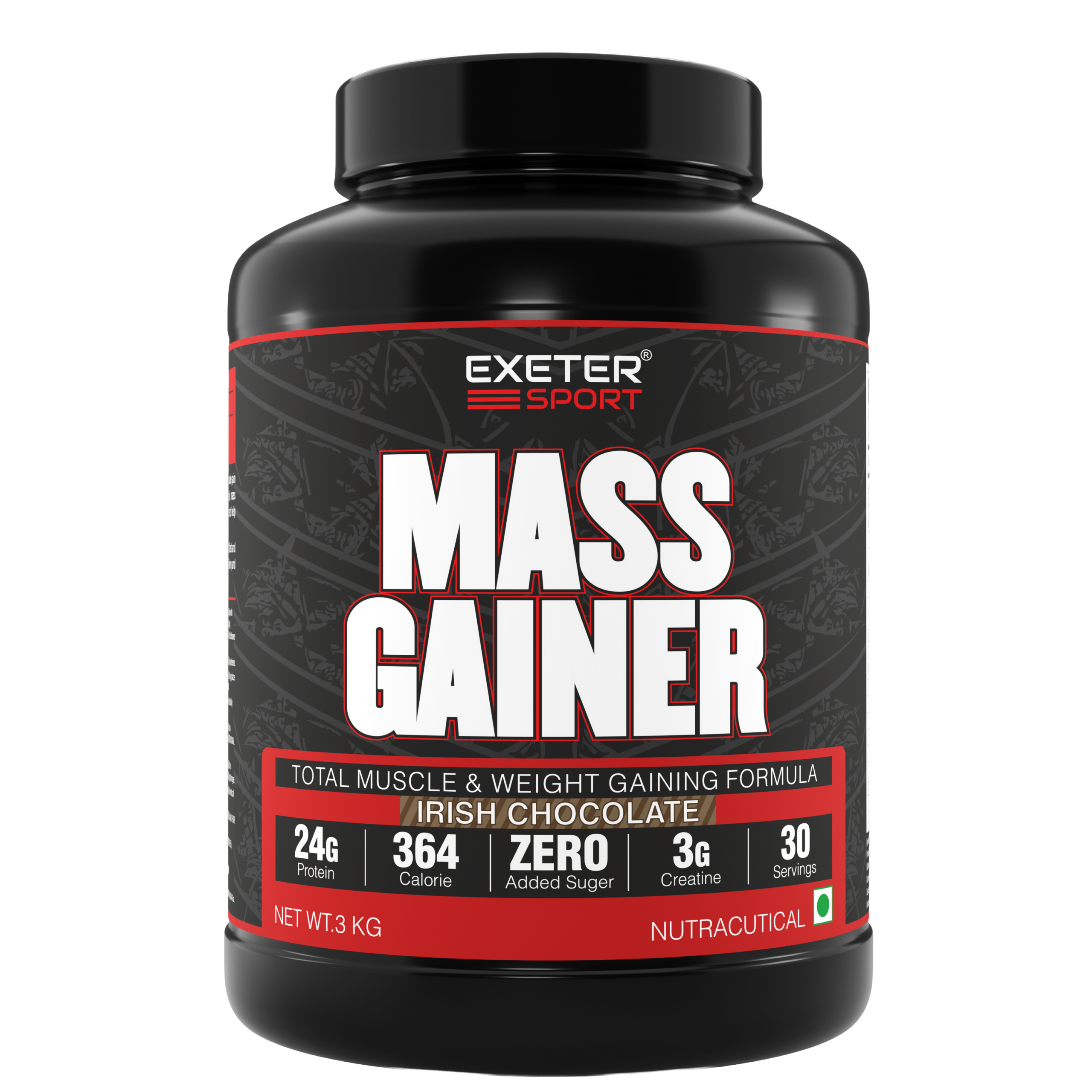 Exeter Sport Mass Gainer | Total Muscle & Weight Gaining Formula With 24g Protein | 3g Creatine